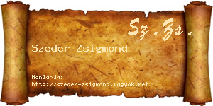 Szeder Zsigmond névjegykártya